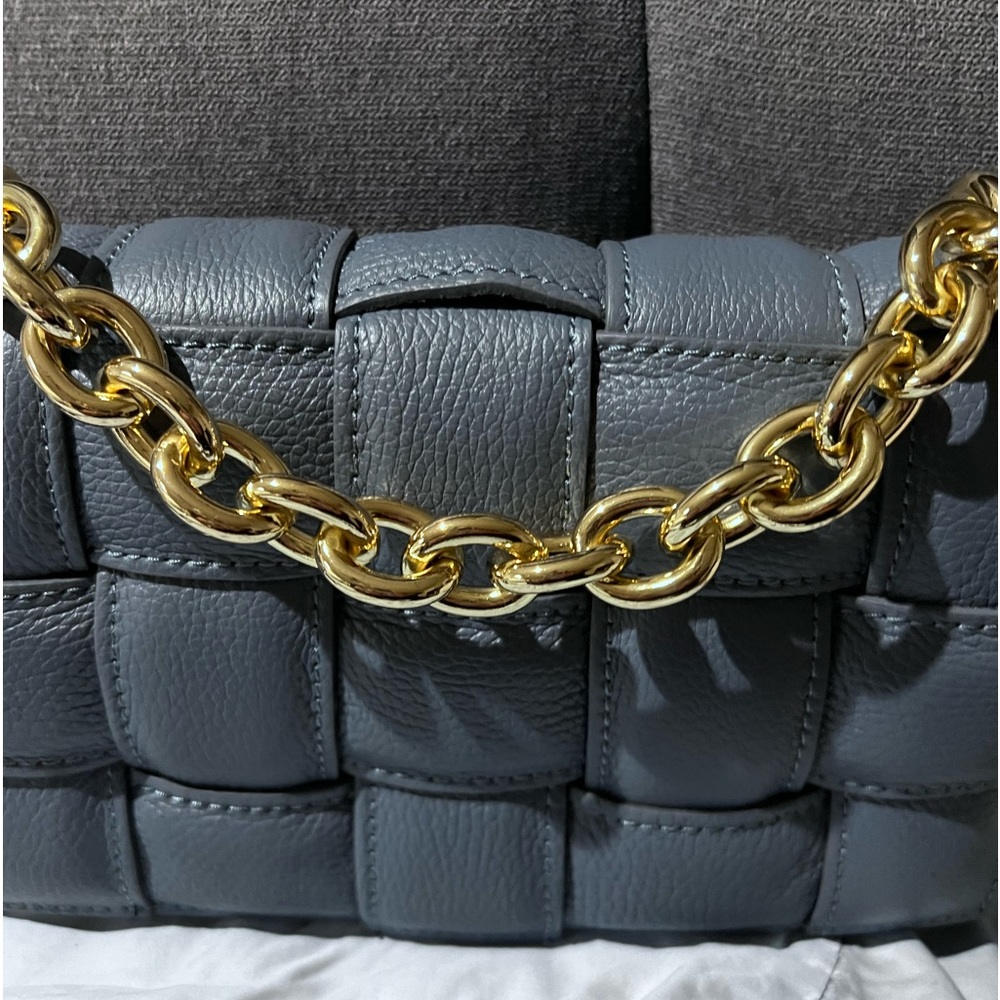 Gorgeous Weaved Leather Unica Firenze Leather Shoulder Bag